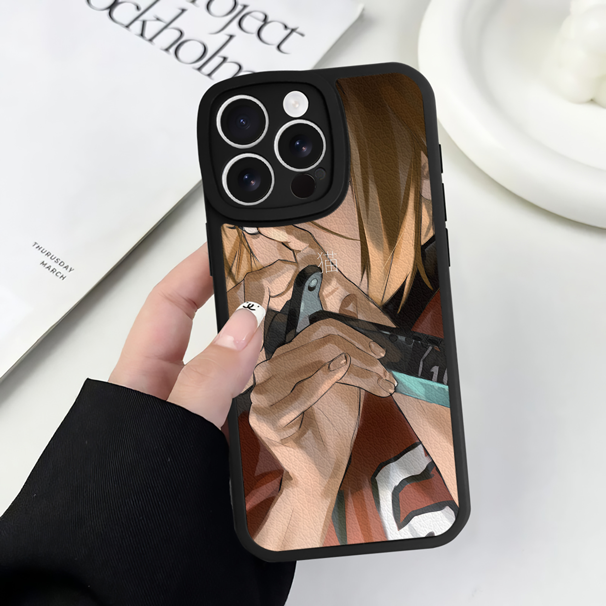 （画像用） ハイキュー!! Haikyu!! 【iPhone 16シリーズ対応】シリコンスマホケース（レザー調） 材質：シリコン